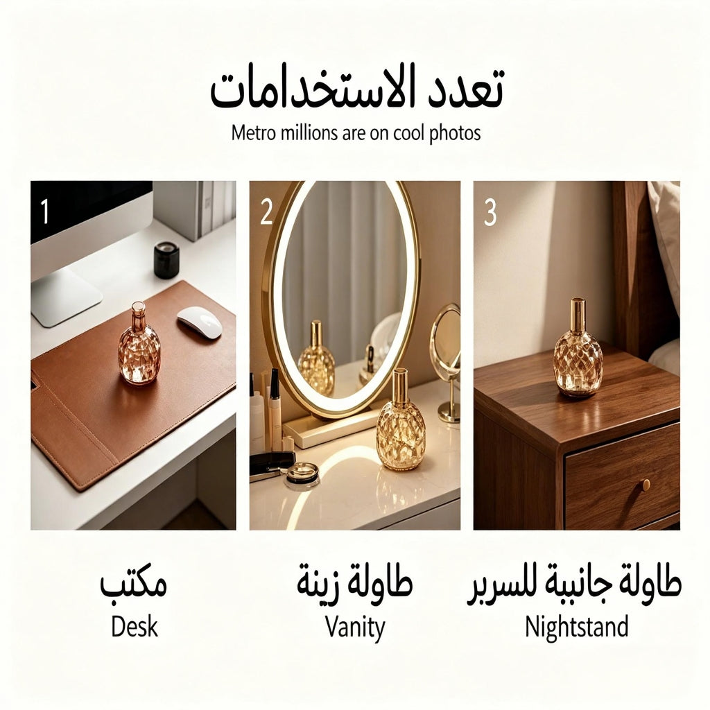 معطر سيارات فاخر بتصميم ذهبي، سعة 10 مل، عطر خشبي شرقي، يدوم طويلاً - مناسب للسيارات والمنازل